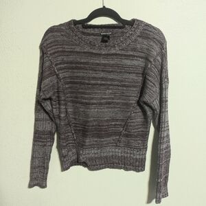 blush & bloom large purple and gray heathered knit sweater